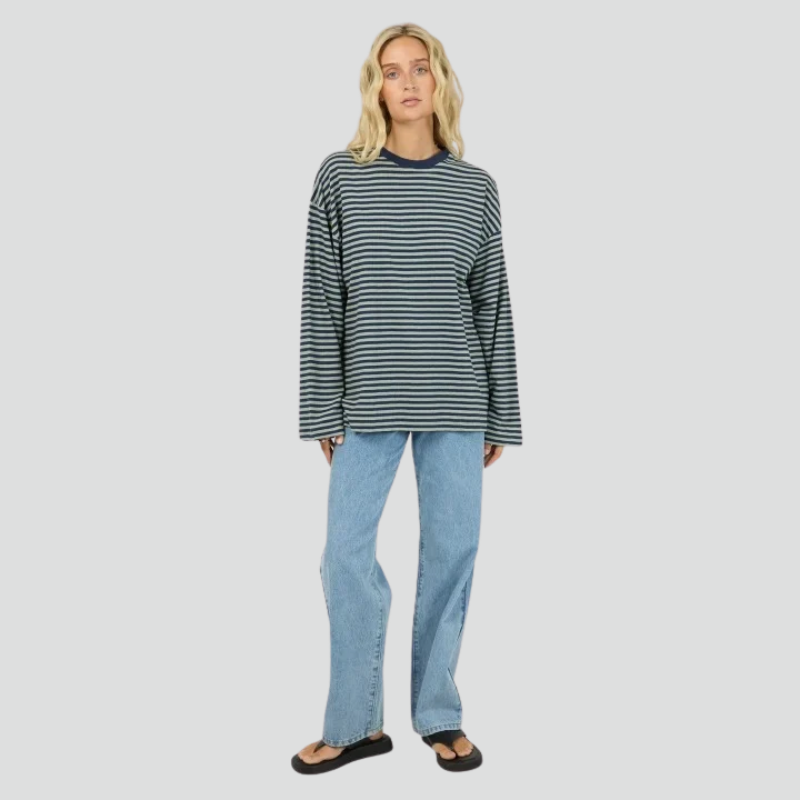 Paloma L/S Stripe Tee Sage
