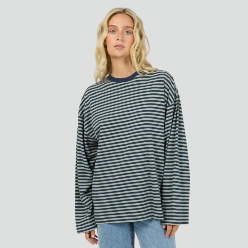Paloma L/S Stripe Tee Sage