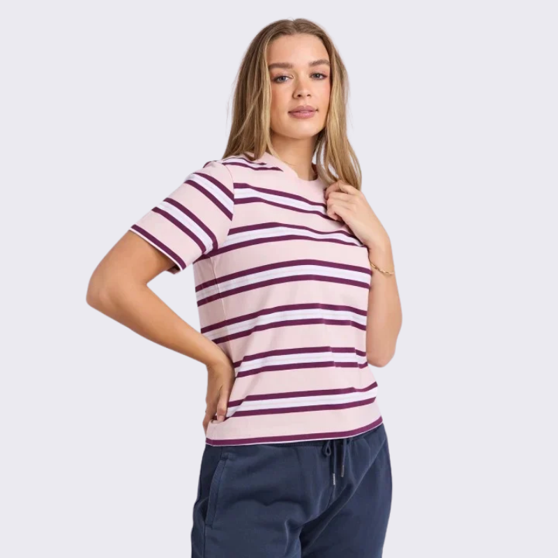 Pure Stripe Tee Pink