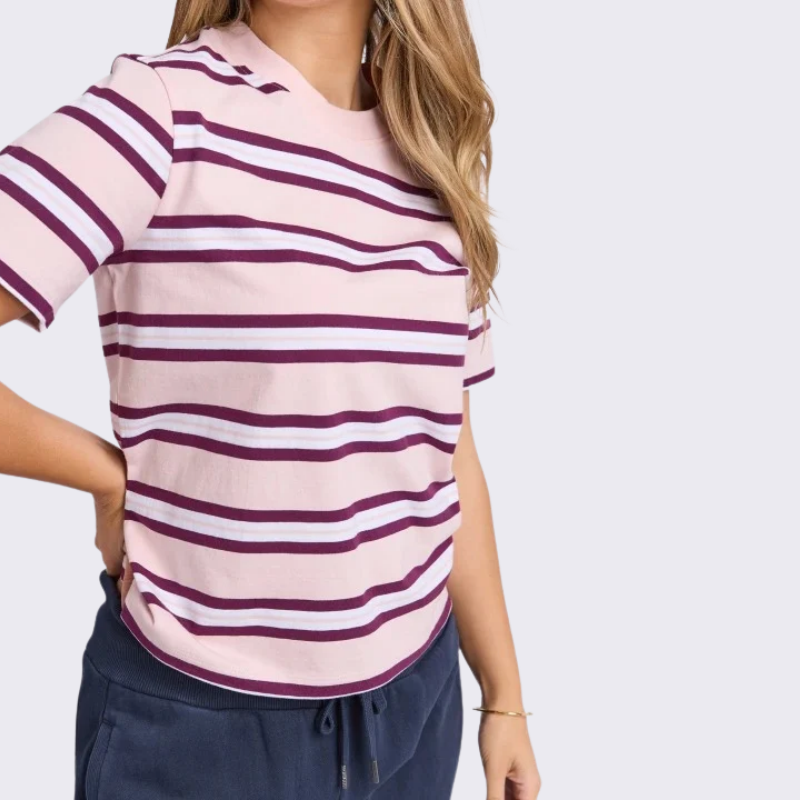 Pure Stripe Tee Pink