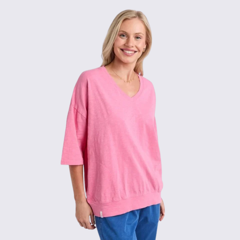 Mazie Vee Neck Pink Lemonade