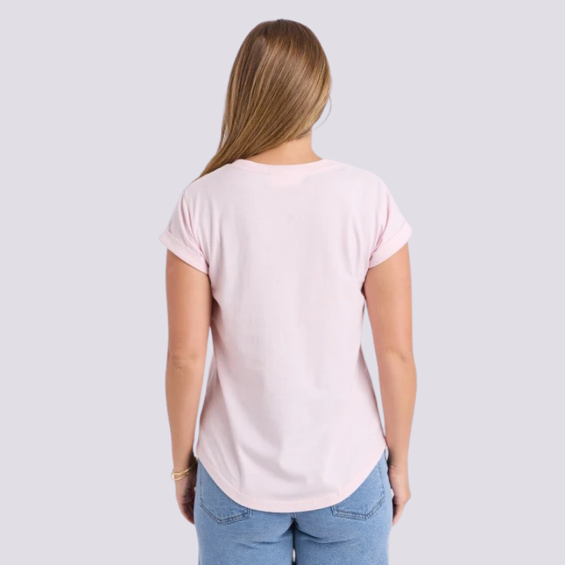 Effortless Contrast Tee Ballerina Pink