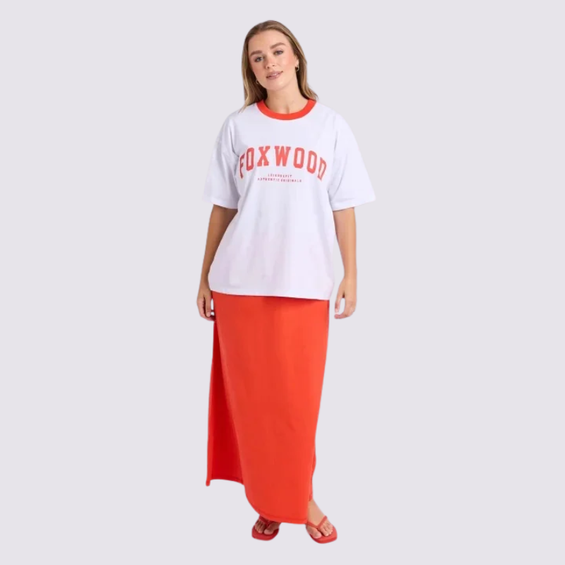 Intention Contrast Tee - White/Grenadine