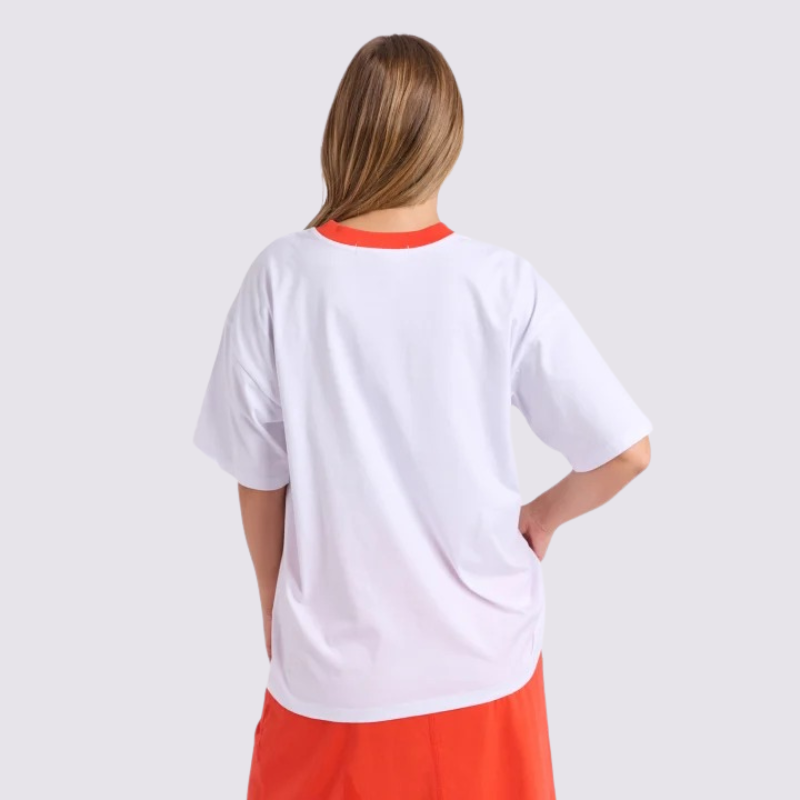 Intention Contrast Tee - White/Grenadine