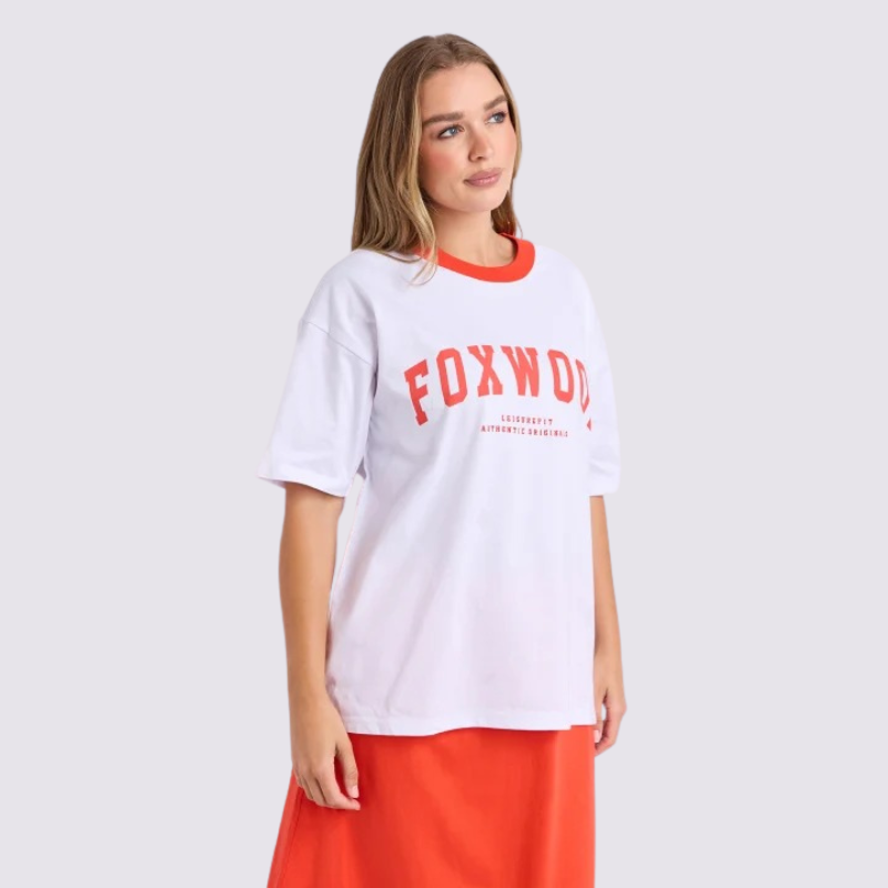 Intention Contrast Tee - White/Grenadine