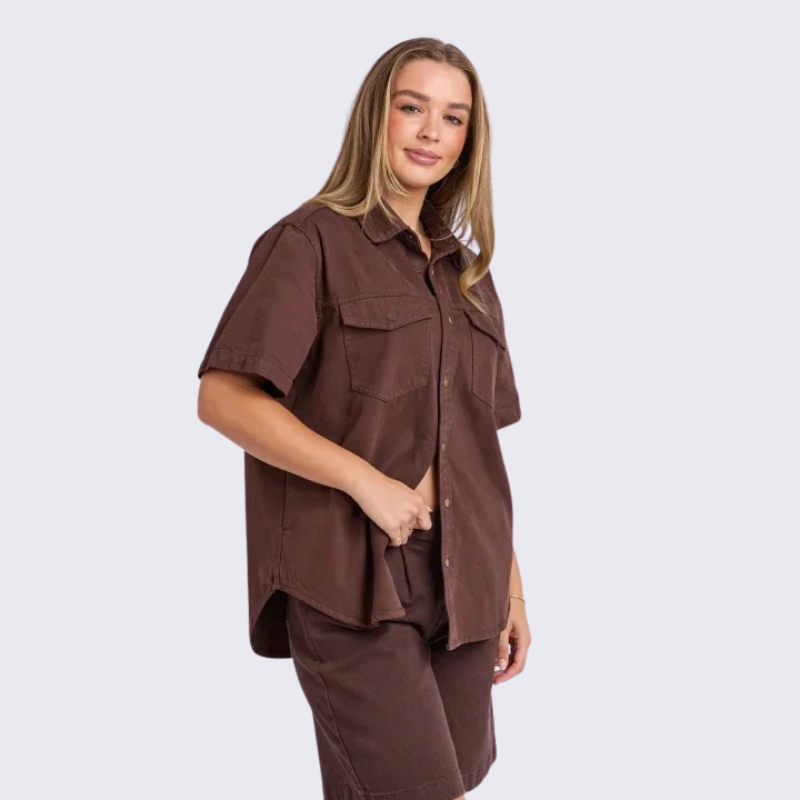Daisy SS Tee - Chocolate