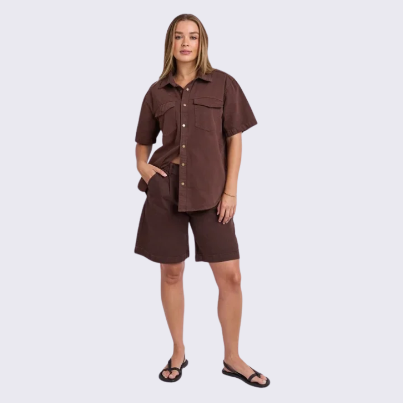 Daisy SS Tee - Chocolate
