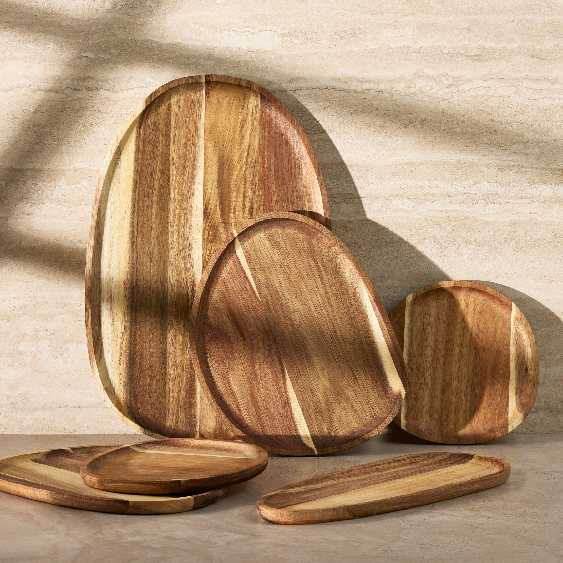Forme Acacia Wood Organic Platter 20x20cm Natural