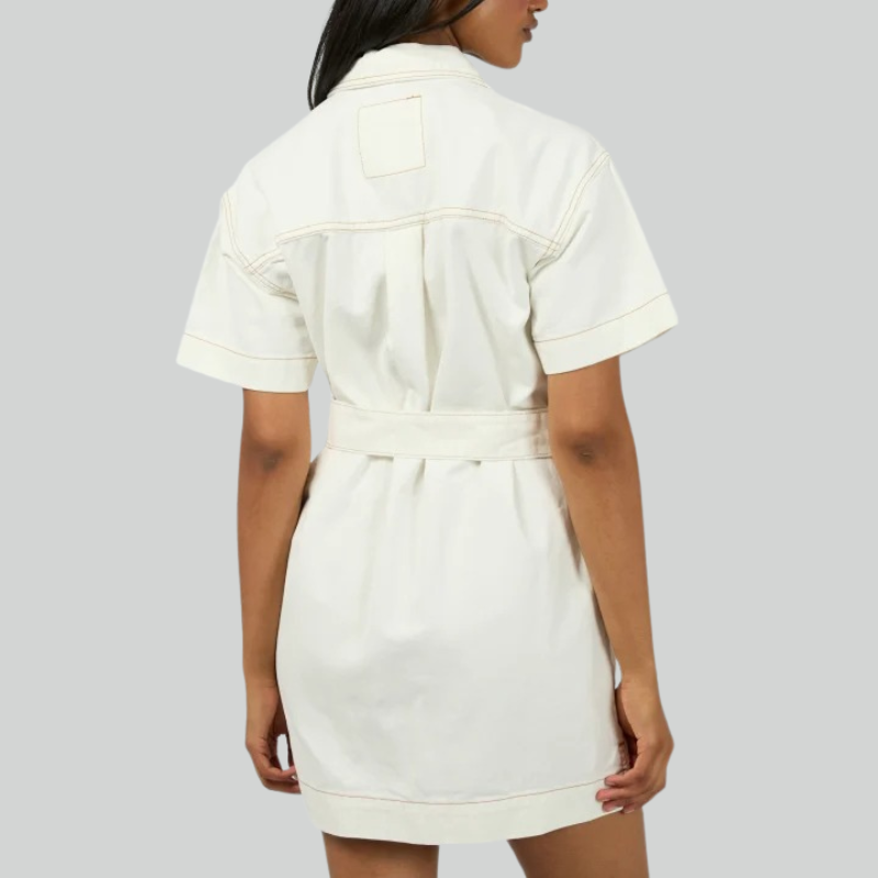 Sunny Denim Dress - Vintage White