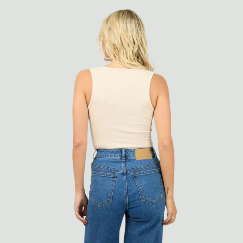 Washed Rib Scoop Neck Tank