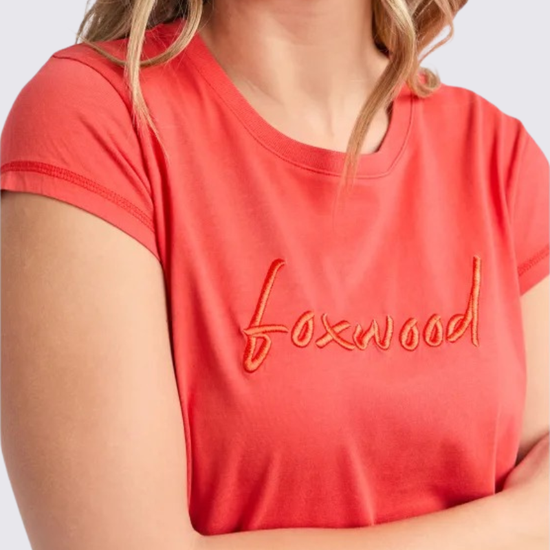 Signature Embroidery Tee Dress Tangelo