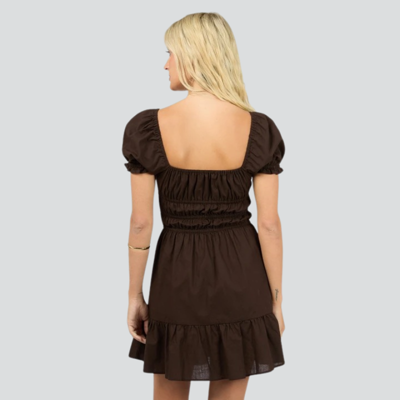 Essential SS Mini Dress Brown