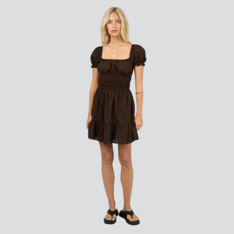 Essential SS Mini Dress Brown