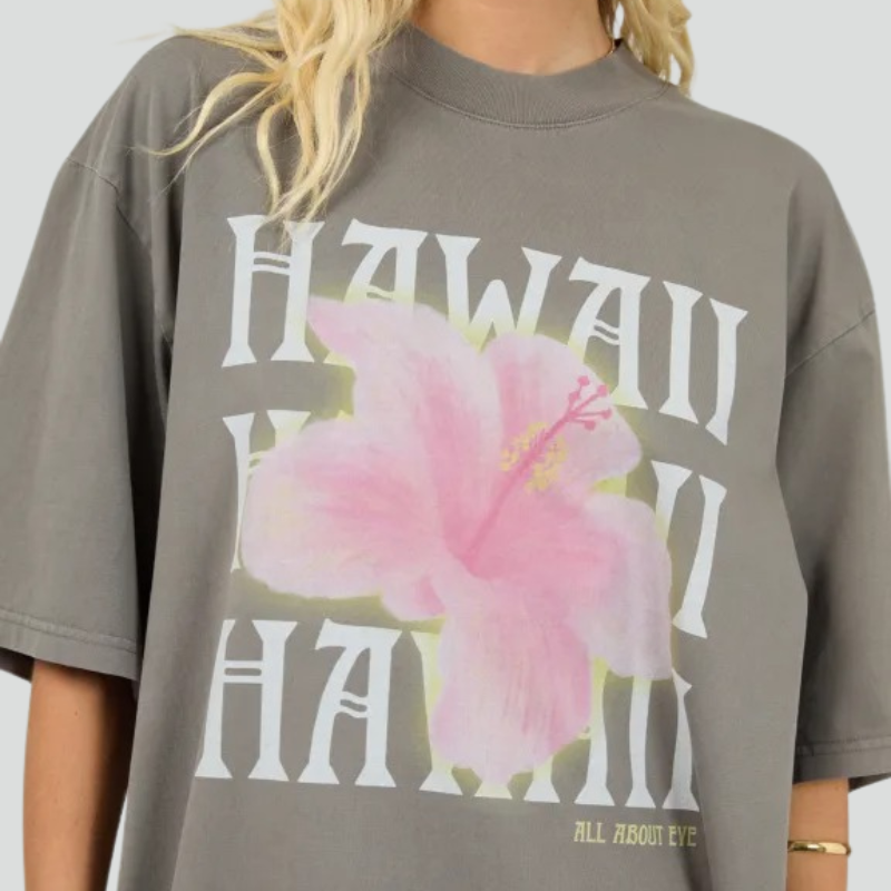 Hawaii Oversized Tee Charcoal