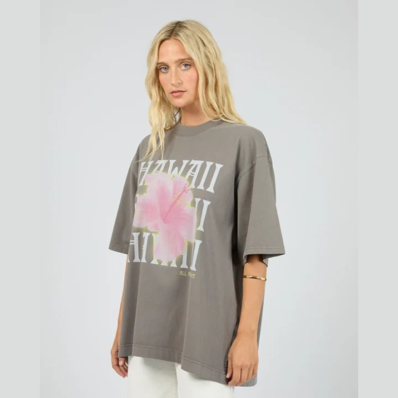 Hawaii Oversized Tee Charcoal