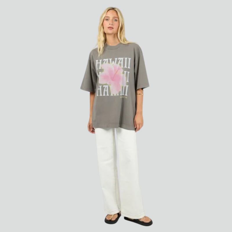 Hawaii Oversized Tee Charcoal