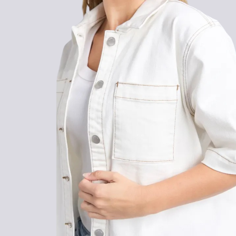 Valletta Short Sleeve Denim Shirt White