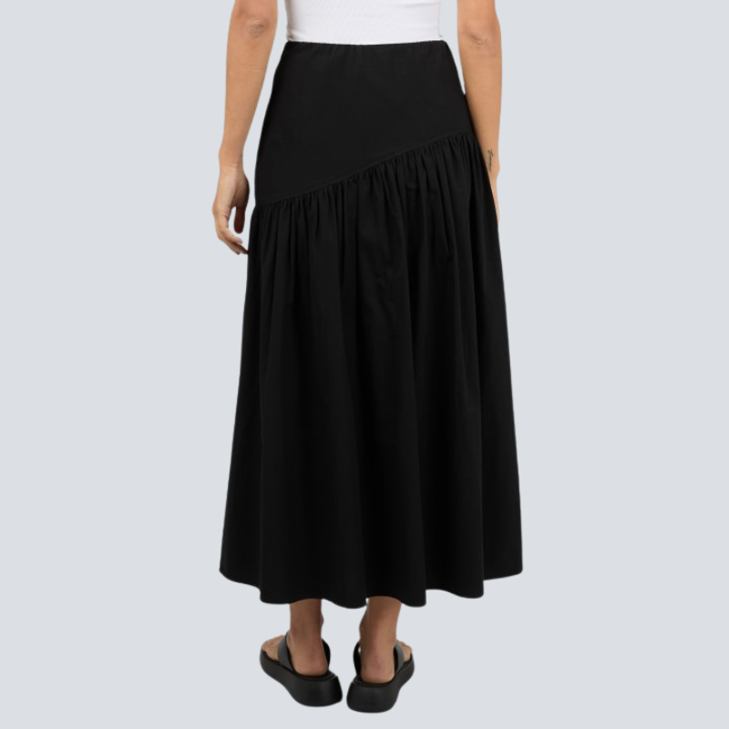 Essential Asym Maxi Skirt Black
