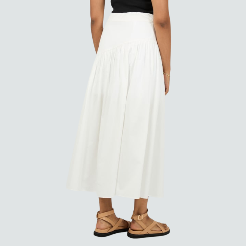 Essential Asym Maxi Skirt White