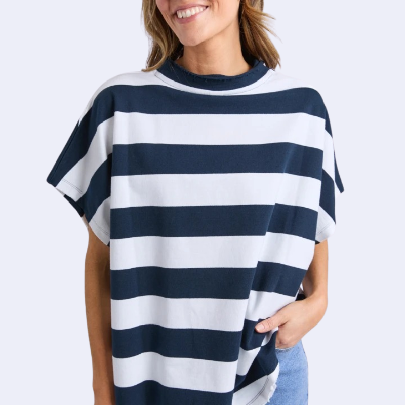 Gab Sweat Navy/White Stripe