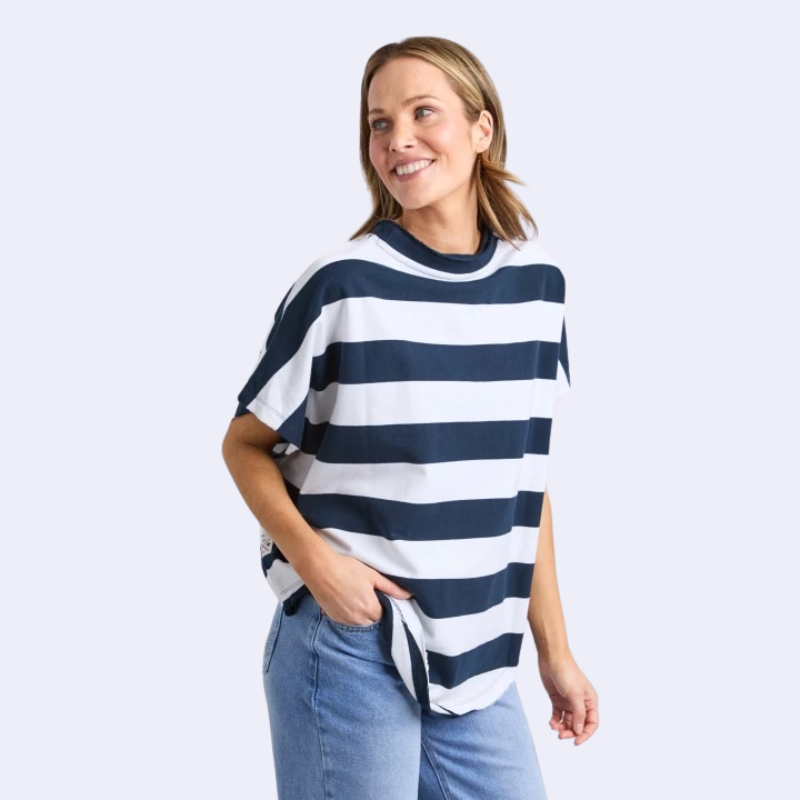 Gab Sweat Navy/White Stripe
