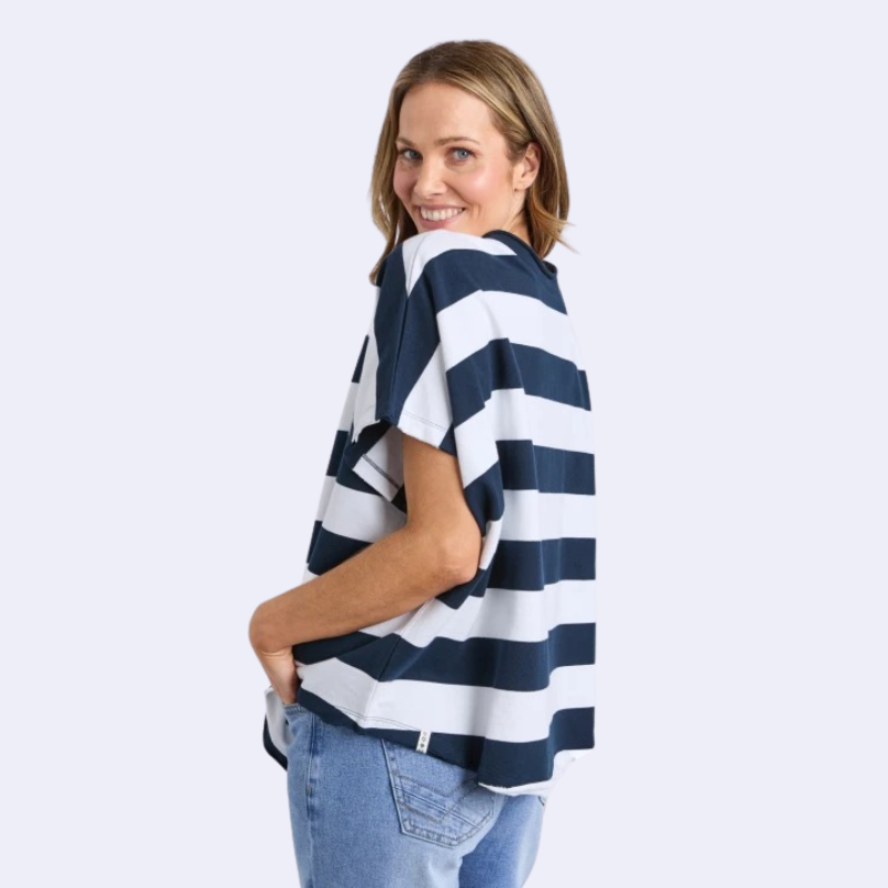 Gab Sweat Navy/White Stripe