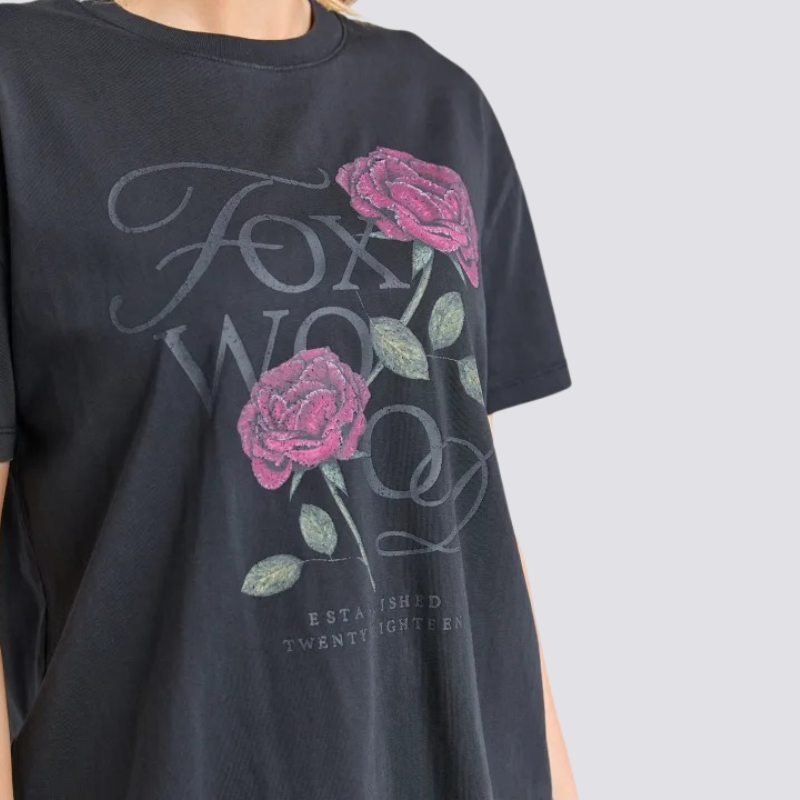 English Rose  Tee Black