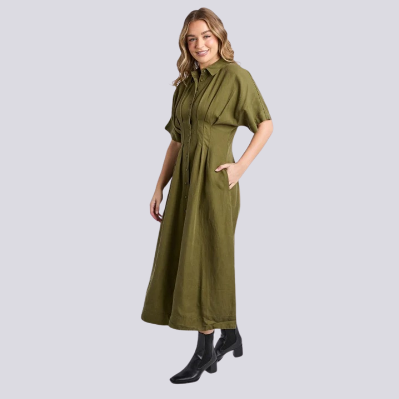Marbella Dress Winter Moss