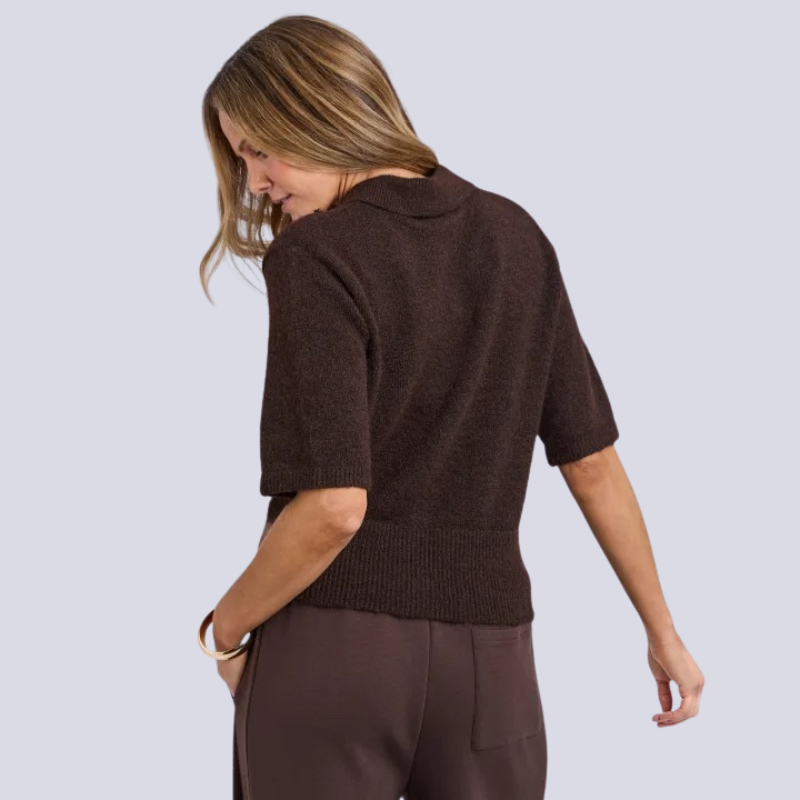 Fernie Button Knit Coffee Bean
