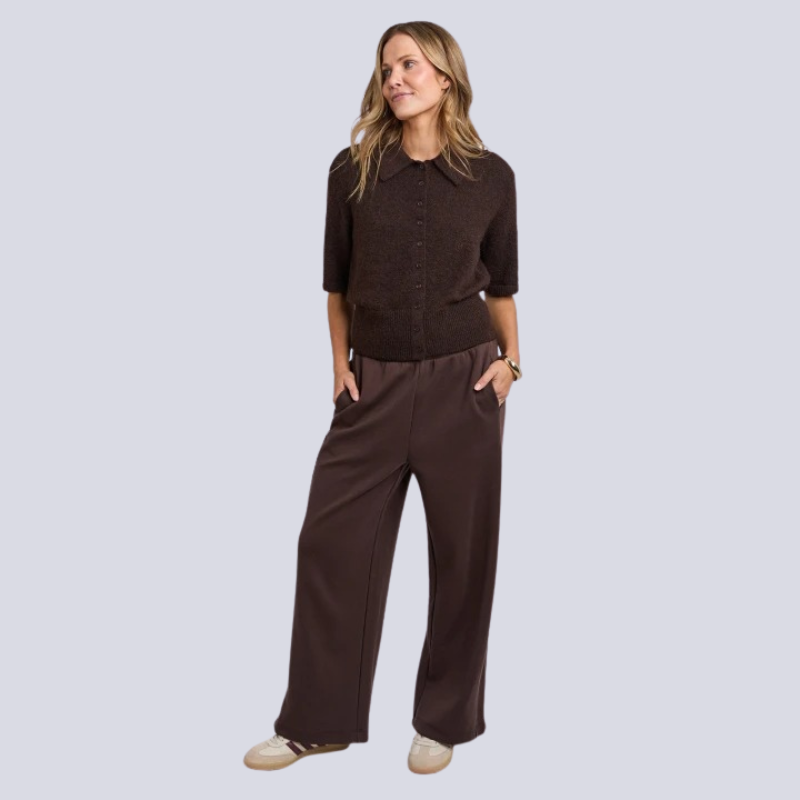 Fernie Button Knit Coffee Bean