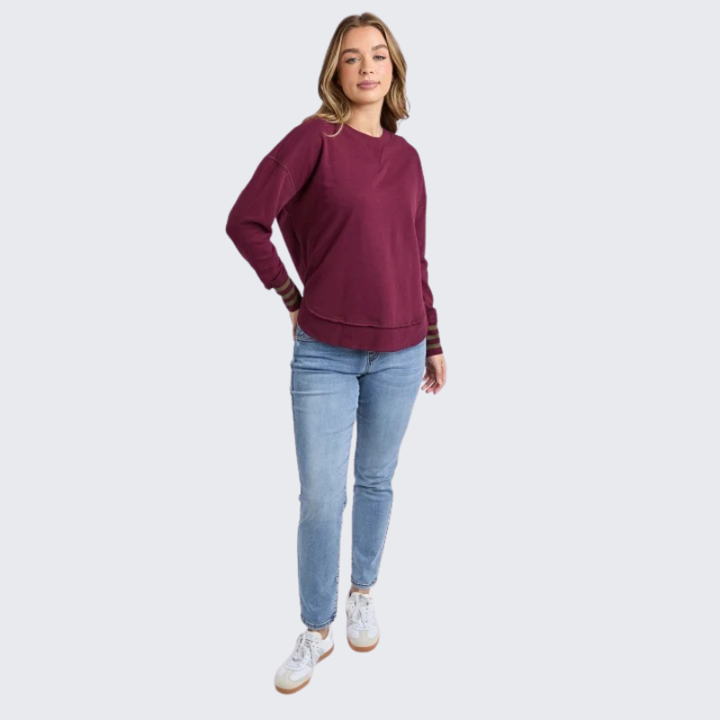 Alext Stripe Cuff Crew