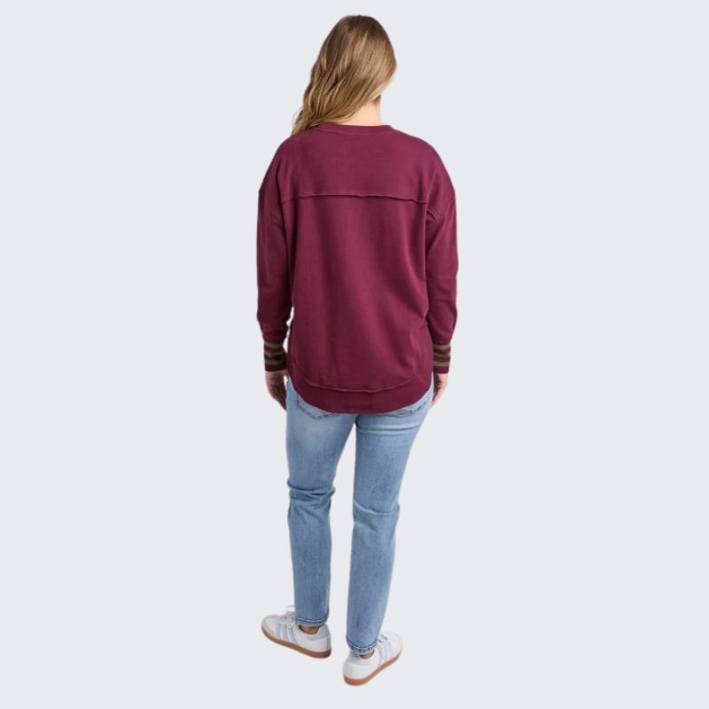 Alext Stripe Cuff Crew
