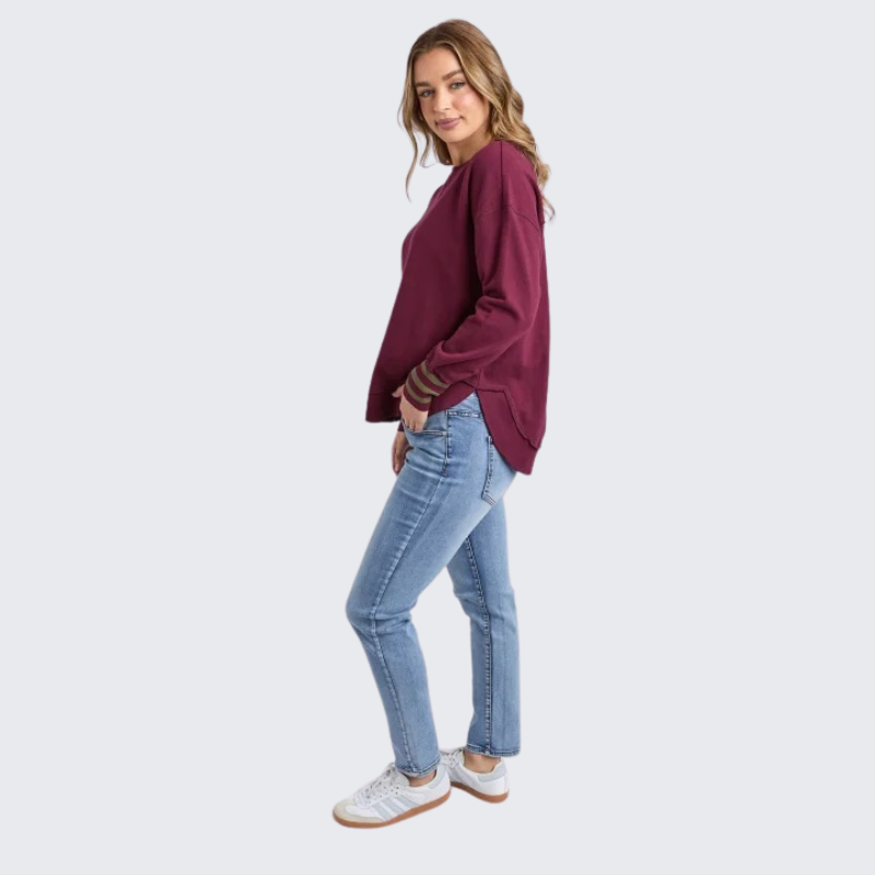 Alext Stripe Cuff Crew