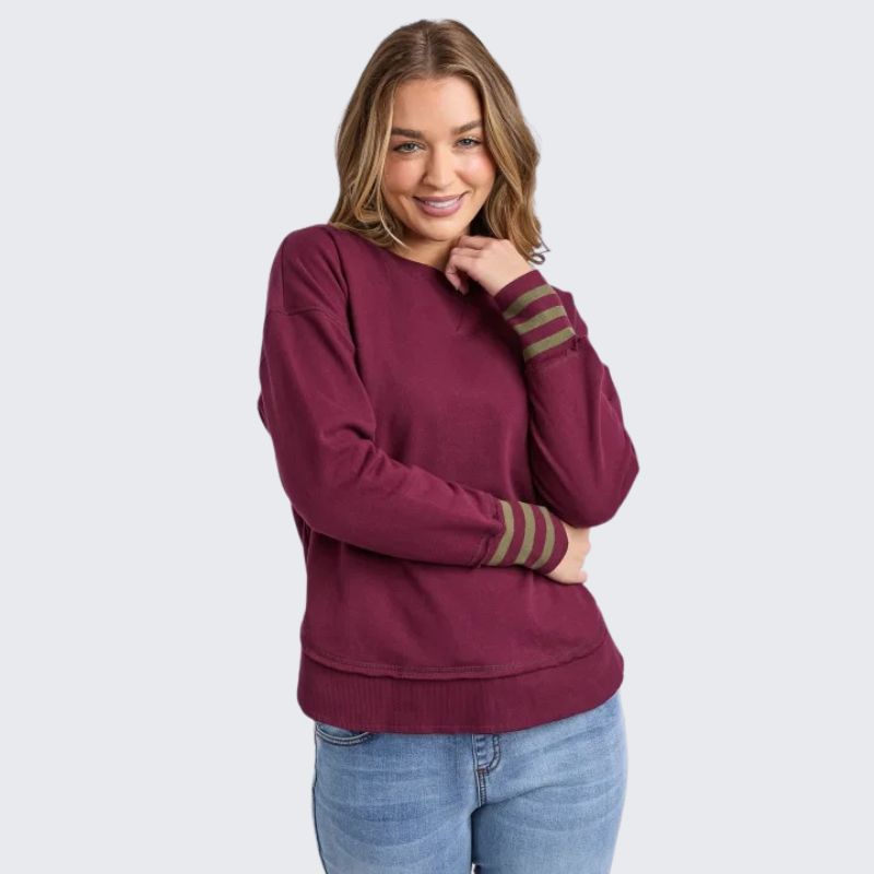 Alext Stripe Cuff Crew