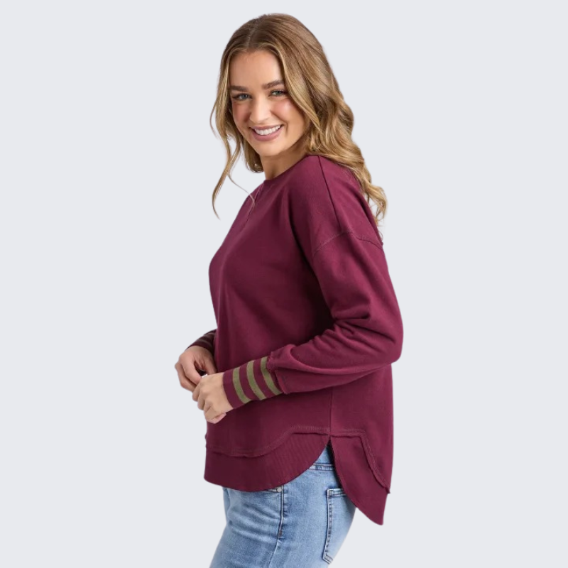Alext Stripe Cuff Crew