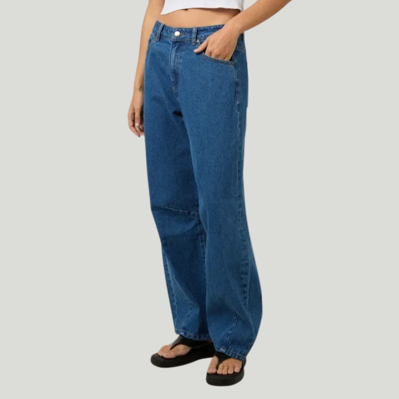 Hallie Barrel Leg Jean Denim