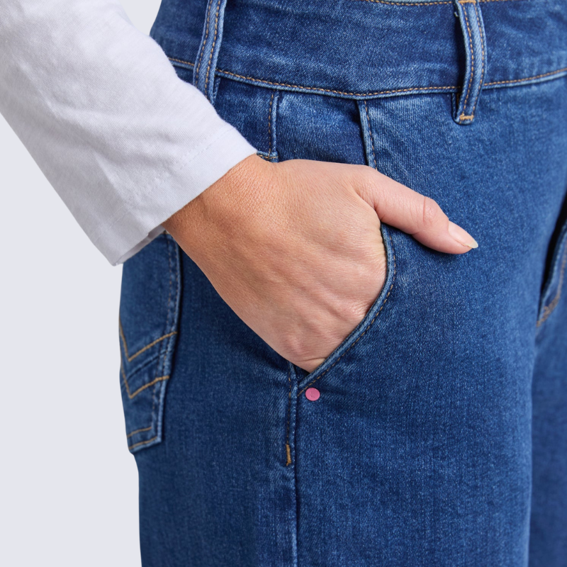 Sidney Cropped Wide Leg Jean Dark Blue Wash