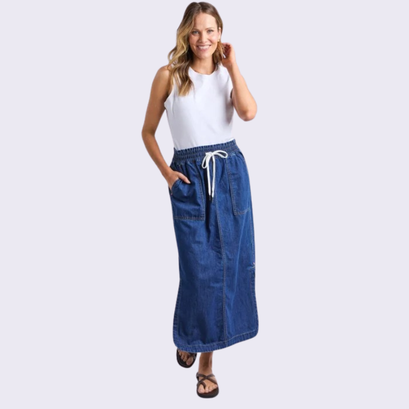 Clover Midi Denim Skirt