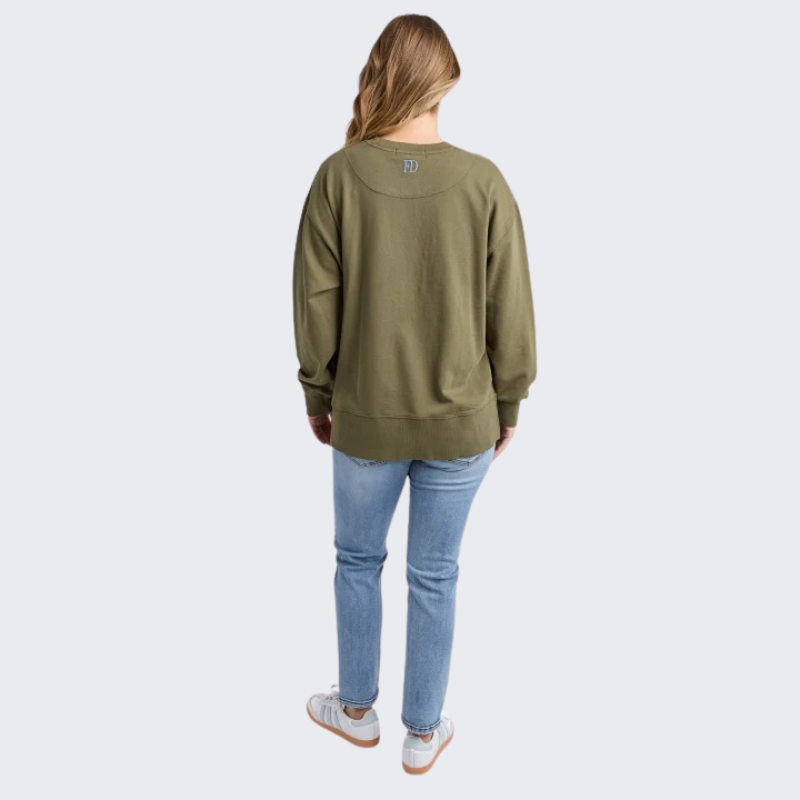 Effortless Contrast Crew Winter Moss