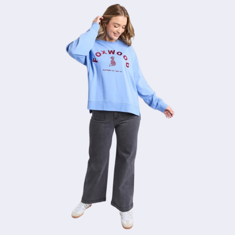Effortless Contrast Crew Azurine Blue