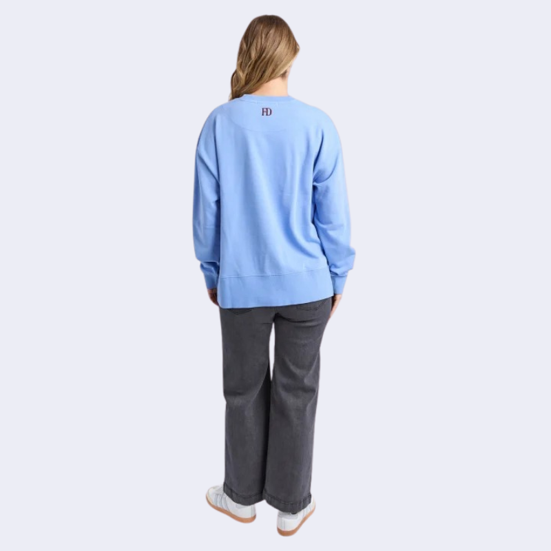 Effortless Contrast Crew Azurine Blue