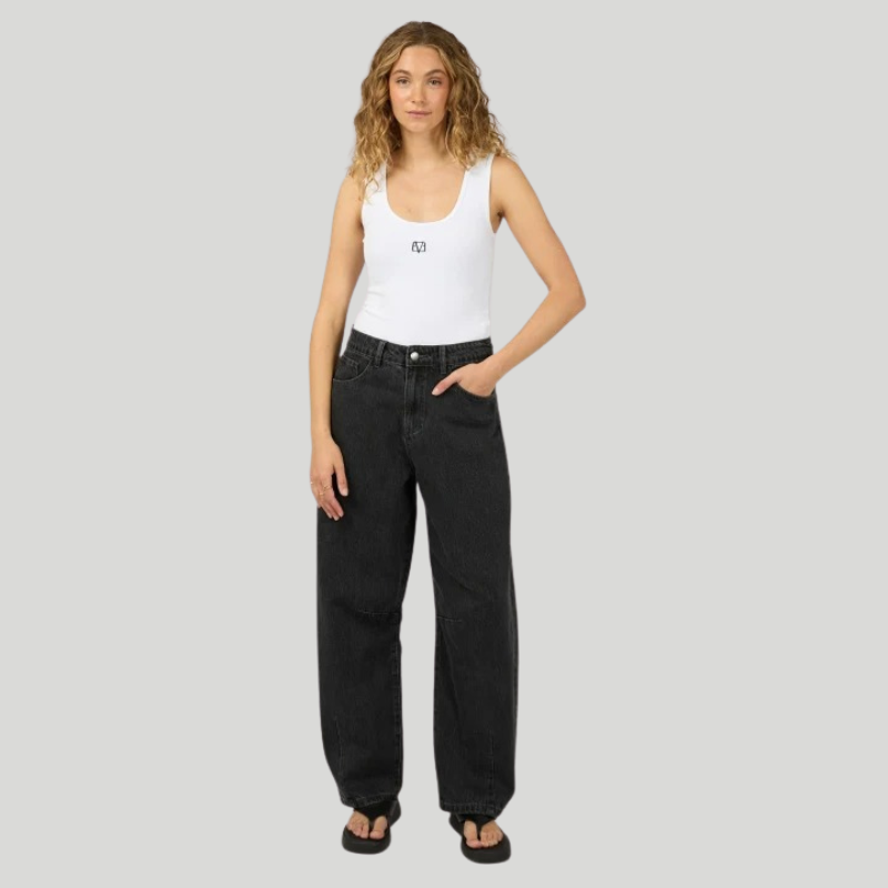 Hallie Barrel Leg Jean Coal
