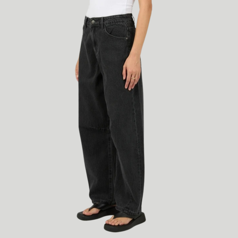 Hallie Barrel Leg Jean Coal