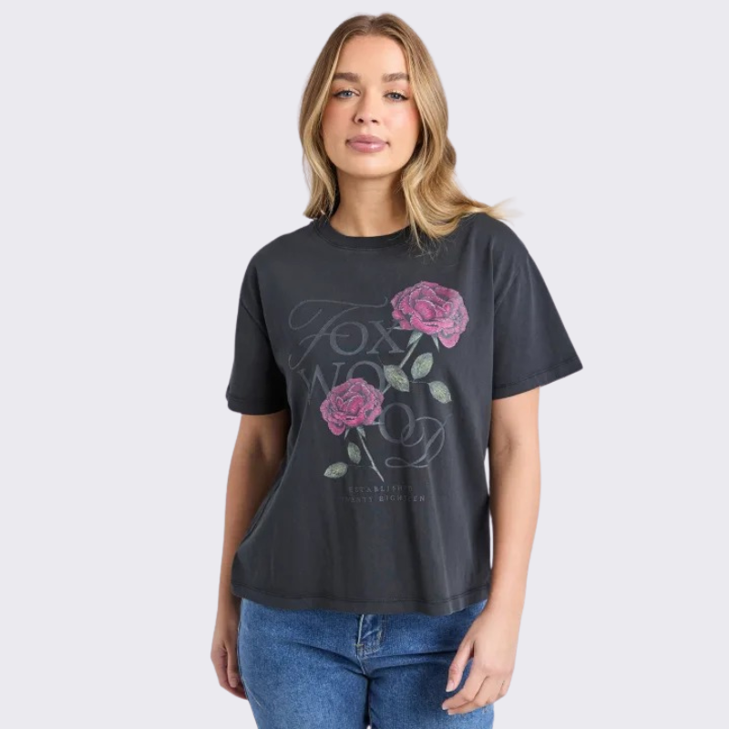 Rose Through Tee English Rose Tee Black – Changing Seasons