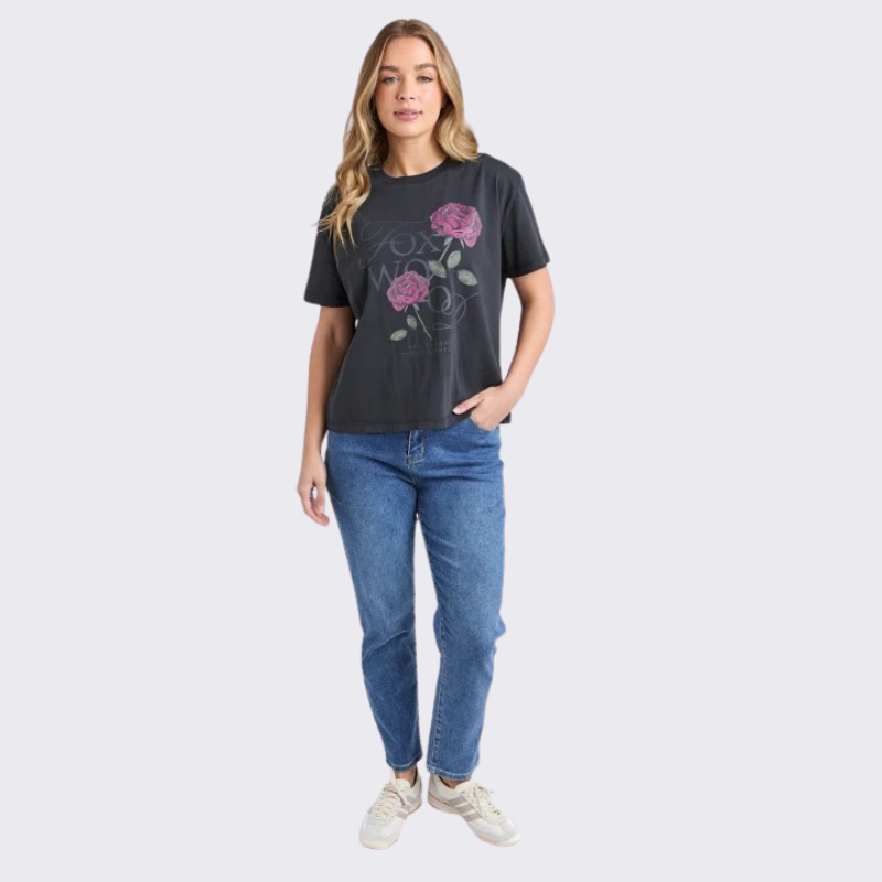 English Rose Tee Black