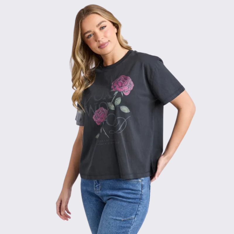 English Rose Tee Black