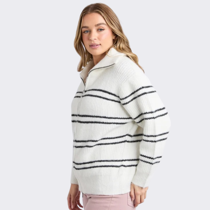 Journey Zip Knit White