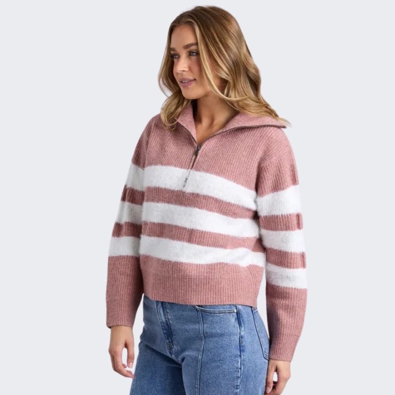 Gracie Zip Crew Woodrose