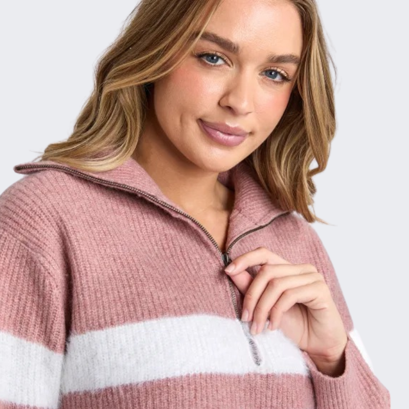Gracie Zip Crew Woodrose