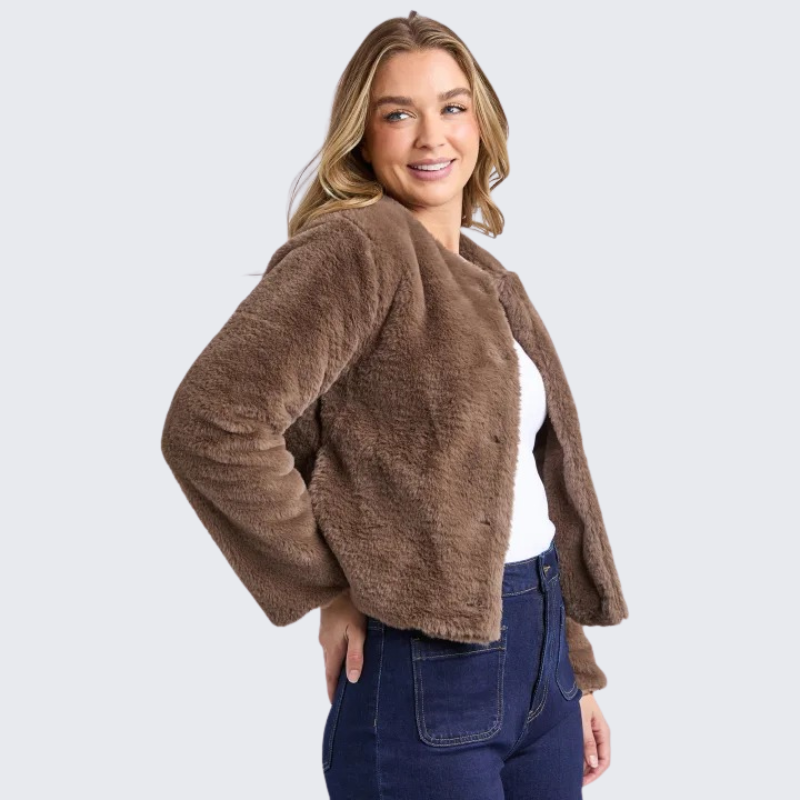 Sofia Fur Jacket Mocha